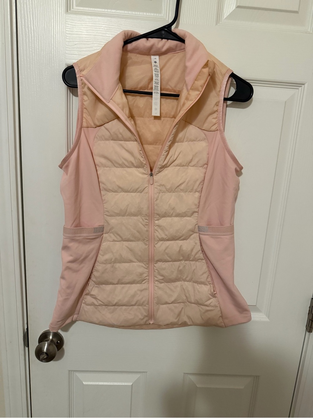 lululemon athletica blush pink down filled puffer vest